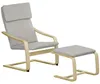 HOMCOM Relaxsessel mit Hocker, Armlehnen, Leinenoptik, Produktbild-Vorschau 1