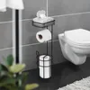 Support de papier toilette sur pied 3 en 1 WENKO Noir Acier Voir les images du produit 2