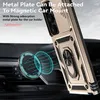 A gold phone case with a ring holder is shown attached to a magnetic car mount in a car's air vent. Produktbild-Vorschau