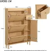 A diagram showing the dimensions of a wooden shoe cabinet. Podgląd zdjęcia produktu