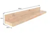 A wooden shelf with dimensions indicated by measurement lines and text. Produktbild-Vorschau
