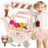 Gelateria in legno per bambini - carrello su ruote con Anteprima dell’immagine prodotto 4