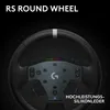 A close-up view of a racing steering wheel with the Logitech G logo prominently displayed. Produktbild-Vorschau