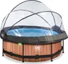 A round wooden pool with a clear dome cover. Náhled obrázku produktu