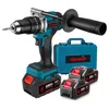A cordless drill with two batteries and a carrying case, presented on a white background. Voir les images du produit
