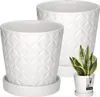 KOTARBAU® 2 pcs. Pot de plantes avec soucoupe Blanc ⌀ 13 cm Voir les images du produit 1