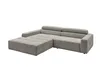 KAWOLA Sofa RENO Ecksofa Feincord grau Longchair links Produktbild-Vorschau 2