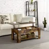 A living room scene with a couch, coffee table, and bookshelf. Produktbild-Vorschau