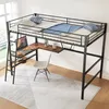 okwish Hochbett 90x200 cm, Bettgestell Metallbett Eisenbett Produktbild-Vorschau 3