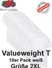10er Pack Fruit of the Loom Valueweight T-Shirt Farbe: weiß Produktbild-Vorschau 2