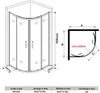 Diagrams and dimensions of a corner shower enclosure. Voir les images du produit