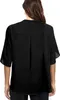 ASKSA Damen Bluse Chiffon Elegant Knöpfen V-Ausschnitt Produktbild-Vorschau 2