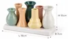 Handgefertigte kleine Keramik Deko Blumenvasen Set aus 7 Produktbild-Vorschau 3