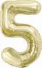 Balon foliowy, cyfra 5, złota, szampańska, 85 cm Podgląd zdjęcia produktu 1