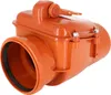 An orange plastic backwater valve with a lid and a handle. Náhľad obrázku produktu