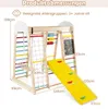 A diagram showing the dimensions of a wooden children's play structure. Podgląd zdjęcia produktu