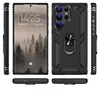 Multiple views of a black smartphone case with a ring holder, displayed on a white background. Produktbild-Vorschau