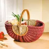 Einkaufskorb Rot Seegras & Rattan – Flechtkorb Produktbild-Vorschau 7