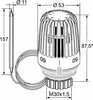 Technical drawing with dimensions of a thermostat head and its sensor. Produktbild-Vorschau
