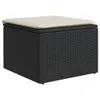 vidaXL Gartenhocker mit Kissen Schwarz 55x55x37 cm Poly Produktbild-Vorschau 1