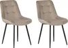BELIANI Esszimmerstuhl 2er Set Taupe Samtstoff mit Produktbild-Vorschau 1