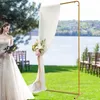 1*2m Metall Hochzeitsbogen gold mit beigem Hintergrundstoff Produktbild-Vorschau 3