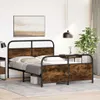 vidaXL Metallbett ohne Matratze Räuchereiche 137x190 cm Produktbild-Vorschau 4