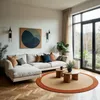 Tapis ronds en jute Mrcarpet Nature/rouge/bruin Avec marge Voir les images du produit 3