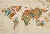 MuchoWow® Poster Weltkarte - Papyrus - Pflanzen 180x120 cm Produktbild-Vorschau 1