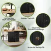 Collage of images highlighting features of an extendable dining table with storage. Náhled obrázku produktu