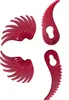 A set of red replacement blades for a grass trimmer, arranged in two pairs on a white background. Produktbild-Vorschau