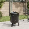 vidaXL Gulaschkanone mit Rauchabzug & Deckel Schwarz Stahl Produktbild-Vorschau 2