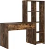 vidaXL Psací stůl kouřový dub 138,5 x 55 x 143 cm materiál Náhled obrázku produktu 7