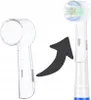 An image showing a protective cap for an electric toothbrush head and an electric toothbrush head with bristles. Náhled obrázku produktu