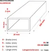 GAL-INDUSTRIAL | Alu rechteckrohr - 20x10x2mm – 50cm - Produktbild-Vorschau 2
