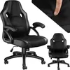 A black ergonomic office chair is shown from multiple angles against a white background. Náhled obrázku produktu