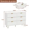 INONEFT Kommode mit 6 Schubladen, Weiß Sideboard mit Produktbild-Vorschau 2