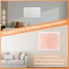 A split image showing two different heating panels in home settings. Náhled obrázku produktu