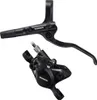 A black bicycle brake lever and caliper are shown against a white background. Produktbild-Vorschau