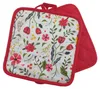 Topflappen 1 paar grüne 20 x 20 cm mit Blumenmotiven + 1 Produktbild-Vorschau 1