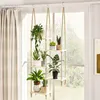 Bamworld Holz Hängepflanzenregal Fenster Boho Deko Innen Produktbild-Vorschau 2