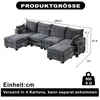 Modulares Chenille-Sofa, Ecksofas für das Wohnzimmer Produktbild-Vorschau 3