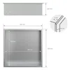 A technical drawing with measurements of a stainless steel niche. Náhled obrázku produktu