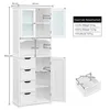 A white bathroom cabinet with dimensions and load capacity information displayed. Produktbild-Vorschau