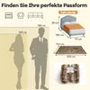 Diagram showing human silhouettes next to furniture and bedding with dimensions, and a folded blanket. Náhled obrázku produktu