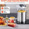 A large stock pot is shown on a stovetop with food items arranged around it. Produktbild-Vorschau