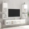 vidaXL Armoire TV murale avec lampes LED blanc 30x28,5x30 Voir les images du produit 6