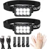 2 Stück Wiederaufladbare LED Stirnlampe,2500 Lumen IPX6 Produktbild-Vorschau 1