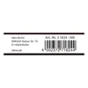 A label with company information and a barcode. Produktbild-Vorschau