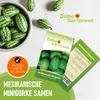 A product image featuring Mexican mini cucumber seeds, with a bowl of the mini cucumbers and seed packets. Produktbild-Vorschau